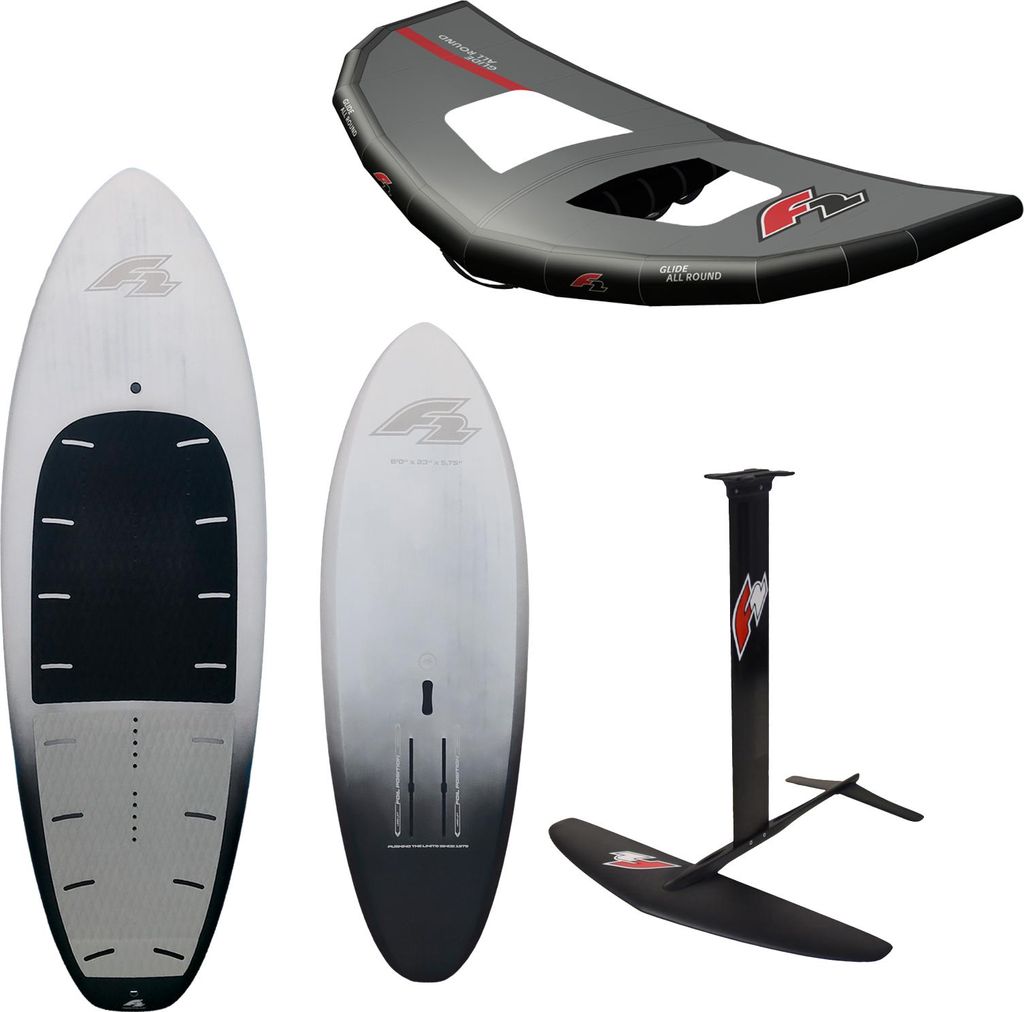 F2 Set Foilboard Starlit Team Grau 115L + Alu Foil 1700 + Wing 5qm