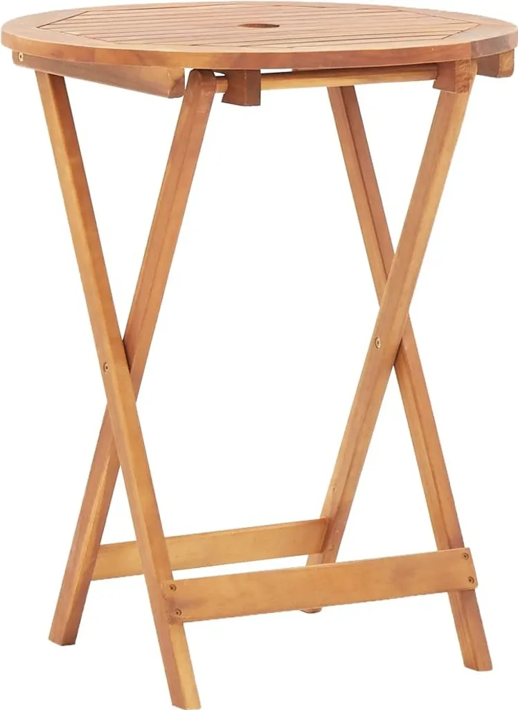 Tavolino da Balcone Pieghevole 60x75 cm in Acacia - Stile Rustico Elegante
