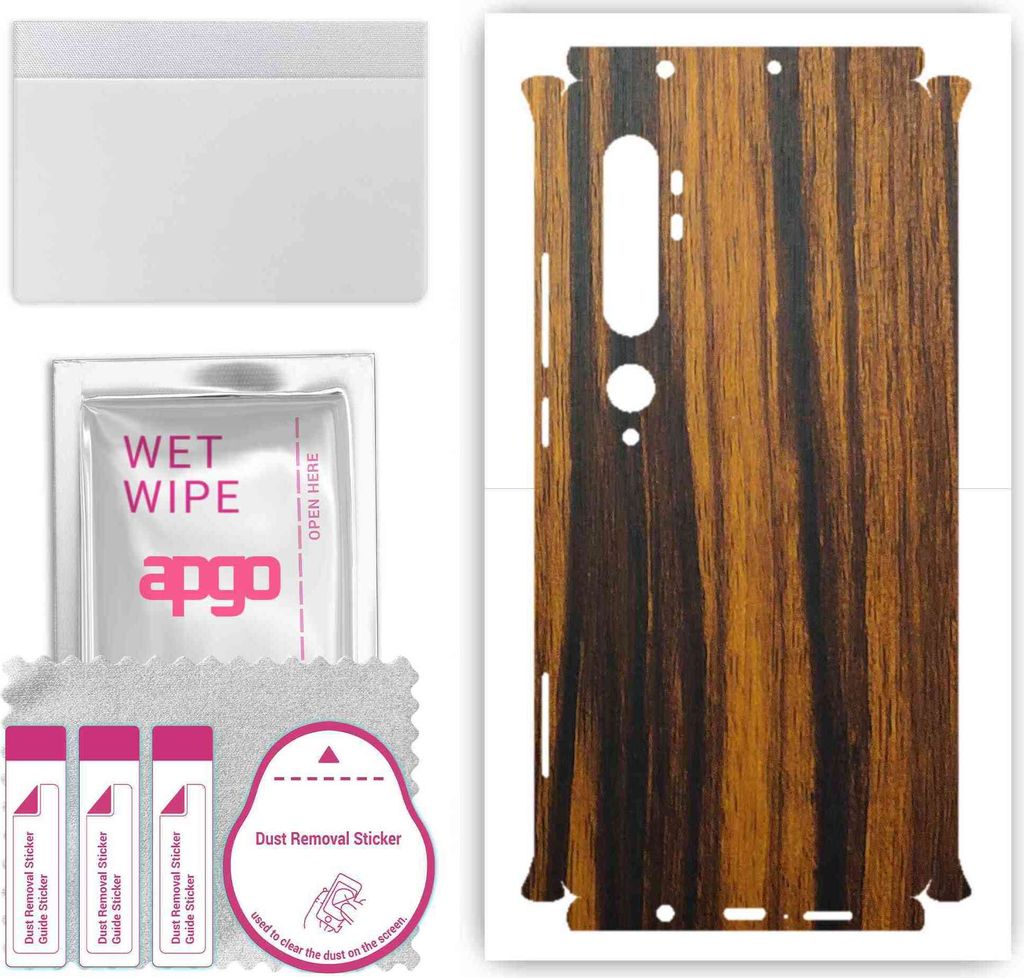 apgo Rückseite + Seiten Schutzfolie, Skin, kompatibel mit Xiaomi Mi Note 10, Hinten Displayschutzfolie aus Vinylfolie, kratzfest, einfache Montage...