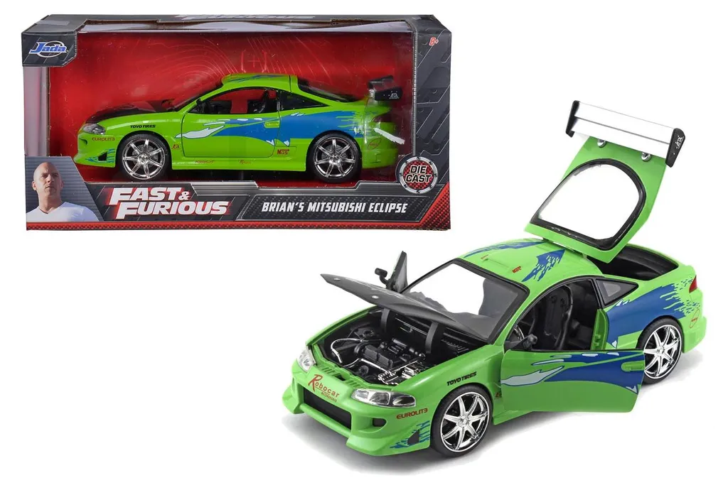 1995 Mitsubishi Eclipse 1:24 Jada : Voiture de collection Fast & Furious