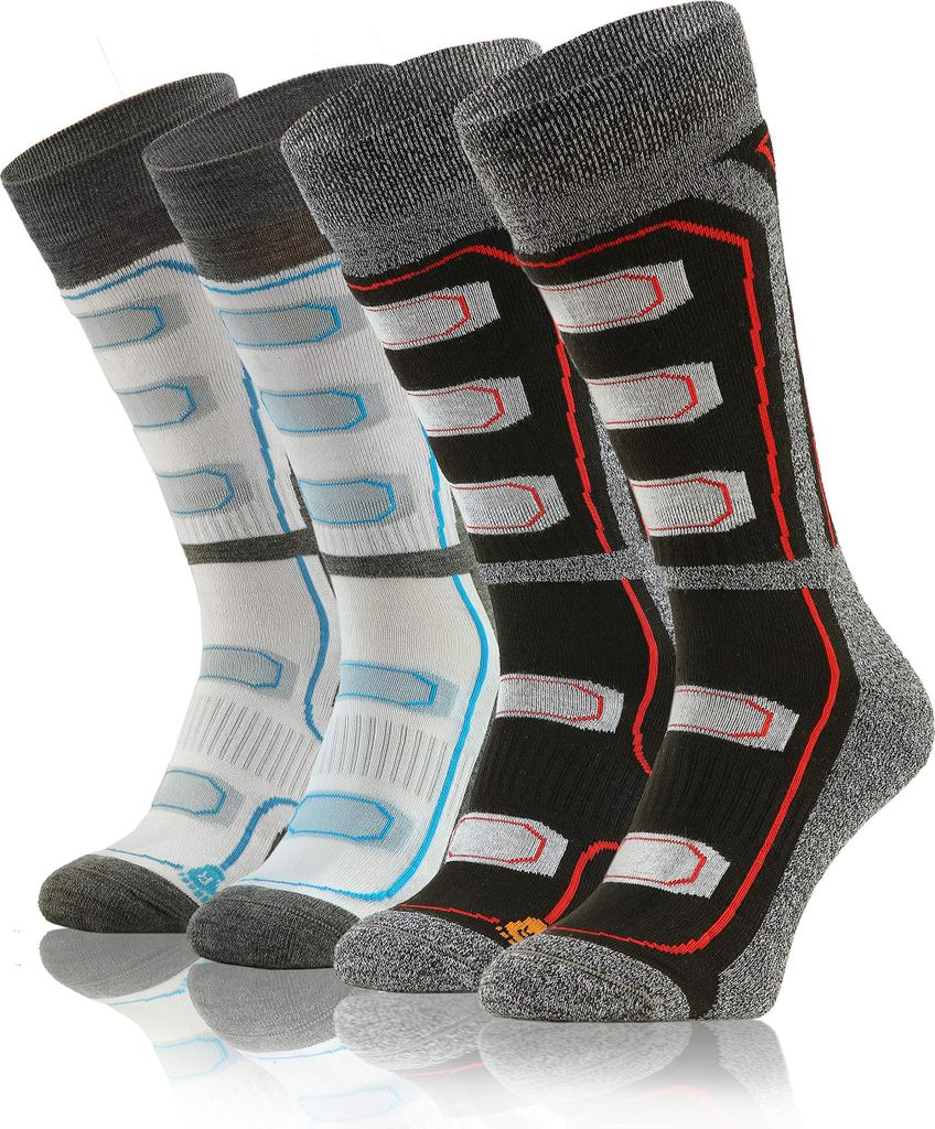Sesto Senso Sportliche Skisocken und Snowboardsocken Uni Warme Hohe Wintersocken Kniestrümpfe - 2er-Pack