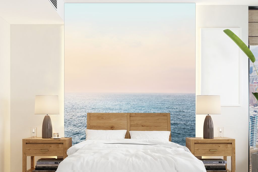 MuchoWow Fototapete für Wohnzimmer oder Schlafzimmer Wandtapete Vinyl Motivtapete Meer - Natur - Sonne - Wasser - 175x240 cm - Schlafzimmertapete