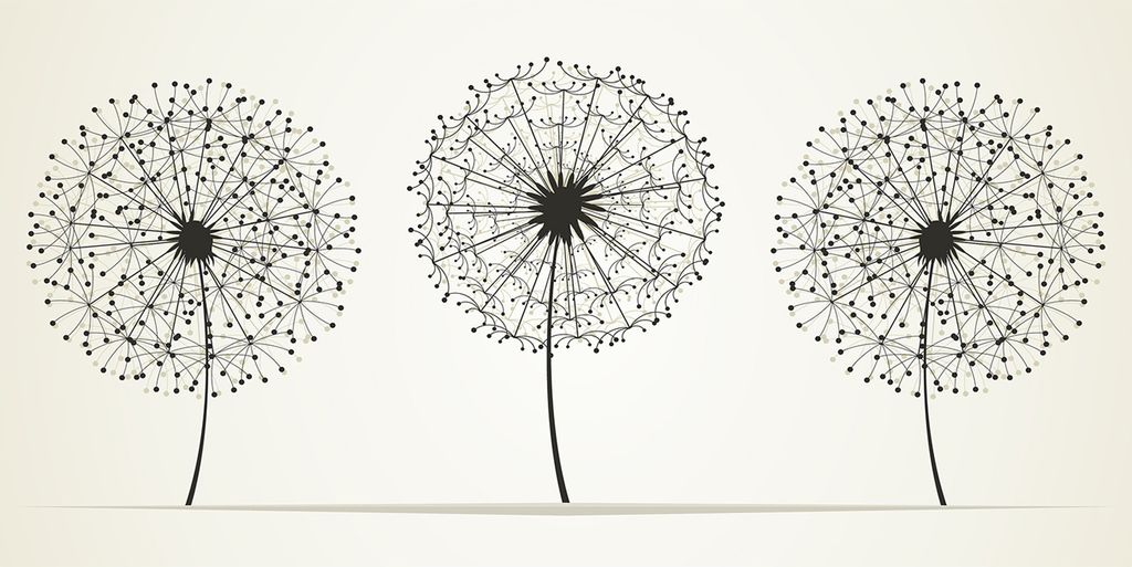 Tulup Glas-Bild -140x70- Wandkunst Dekorative Wand für Küche & Wohnzimmer - Blumen & Pflanzen - Pusteblume - Beige