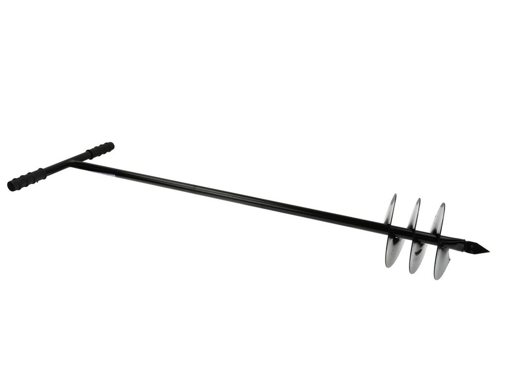 GEKO | Erdlochbohrer für Einpflanzen von Bäumen, 170mm, T-förmiger Handerdbohrer für Gartenarbeit, Gartenbohrer für Zaunpfosten, Pflanzbohrer ...