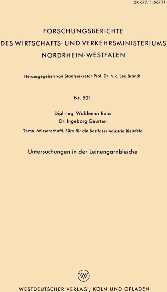Untersuchungen in der Leinengarnbleiche
