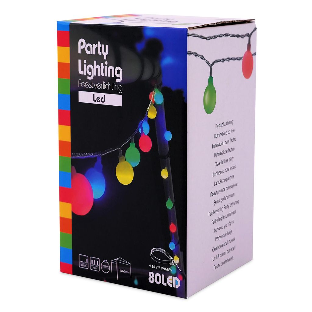1.01 Party Lighting 80 LED - bunt - Pavillon Beleuchtung - Modell: Netzteil