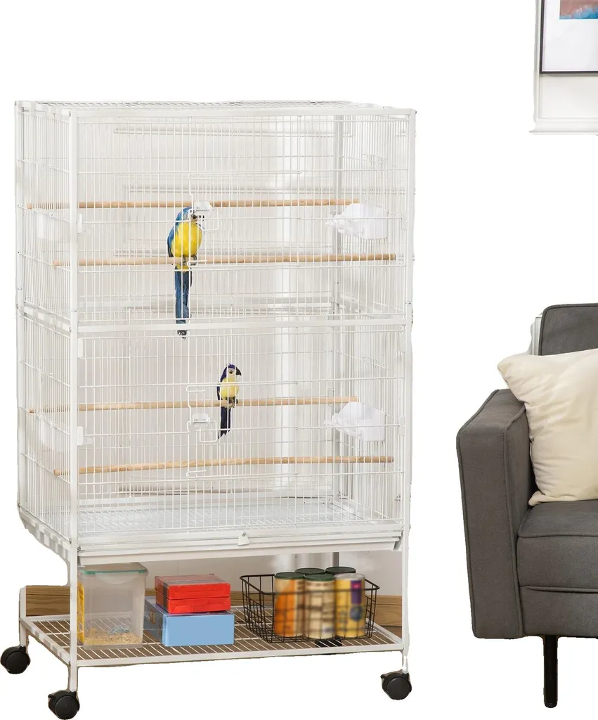 Cage pour oiseaux facile à nettoyer avec grand bac amovible XL