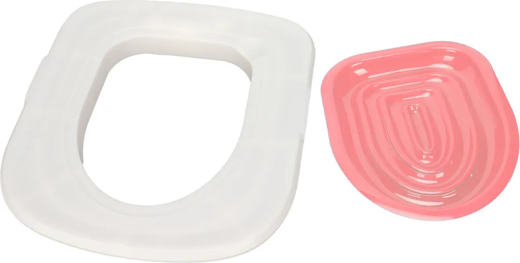 Trainer WC Gatto Riutilizzabile | Kit Sostenibile Bianco e Rosa 40cm - 1