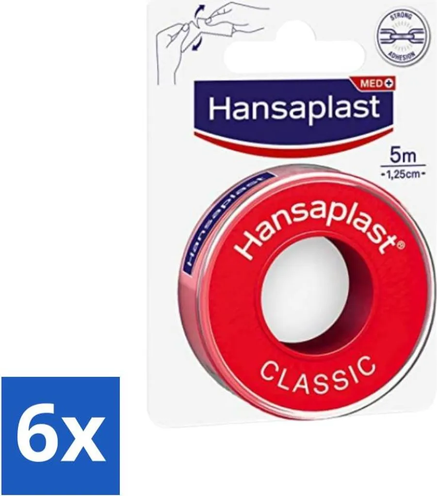Scorta 6x Hansaplast Classic Cerotto Adesivo 5m - Essenziale Trekking