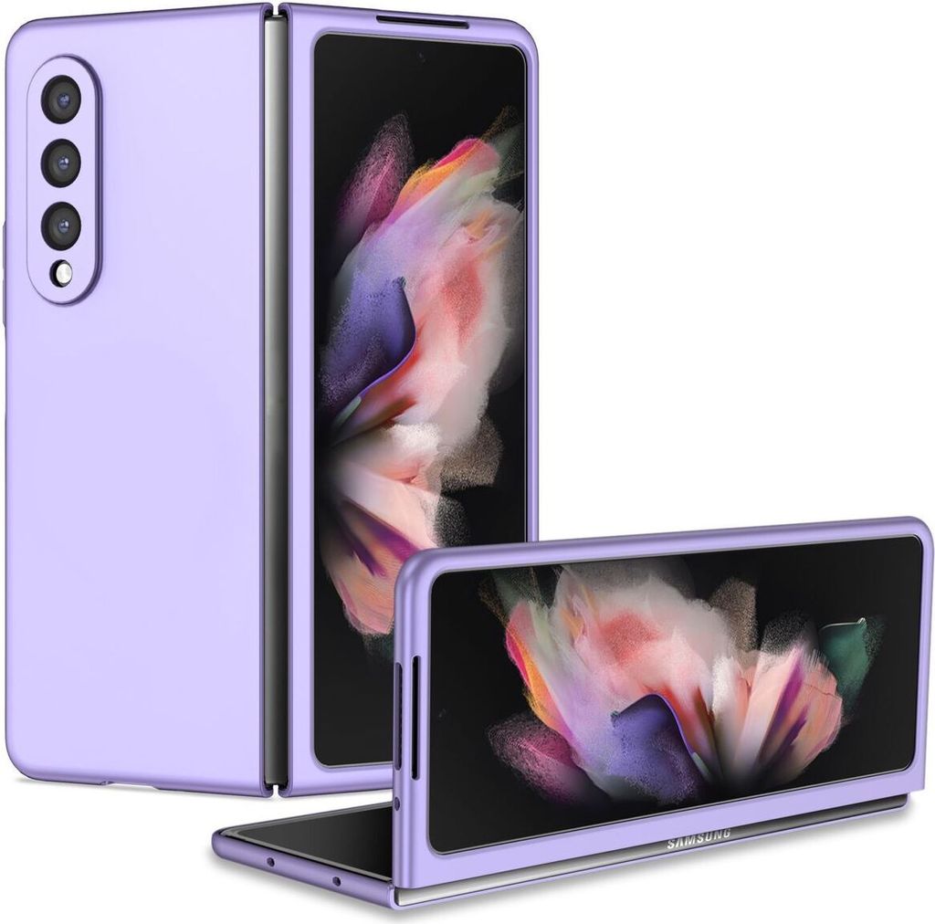 König Design Hülle kompatibel mit Samsung Galaxy Z Fold4 5G Kunststoff Soft Handyhülle - Handy Case Violett