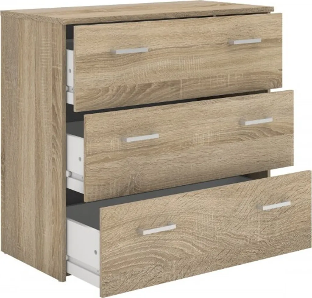 Buffet Bas Sidal I Dub Sonoma - Solution de Rangement pour Petit Espace - 12