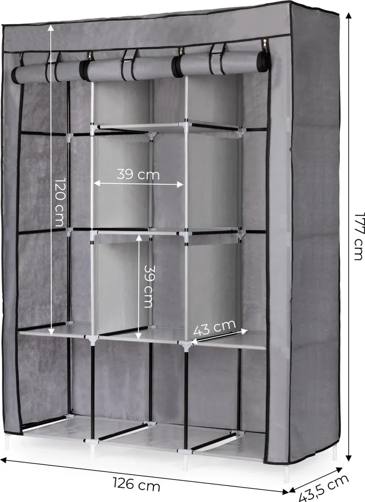 Armoire textile grande capacité avec étagères de rangement modulables - 10