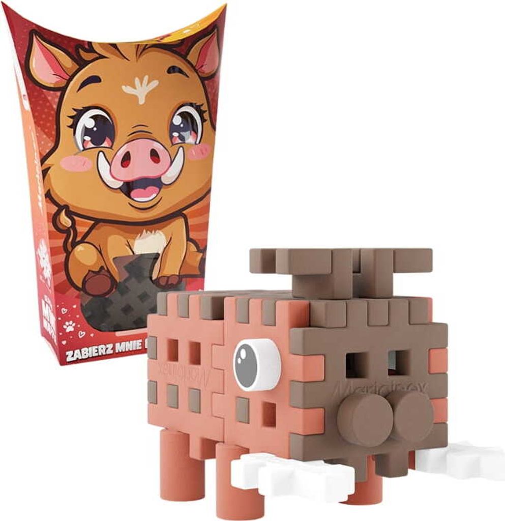 MARIOINEX | Konstruktionsspielzeug Mini Waffeln- Wildschwein - 25 Teile - Kreatives Spielen - Sicher und Tragbar