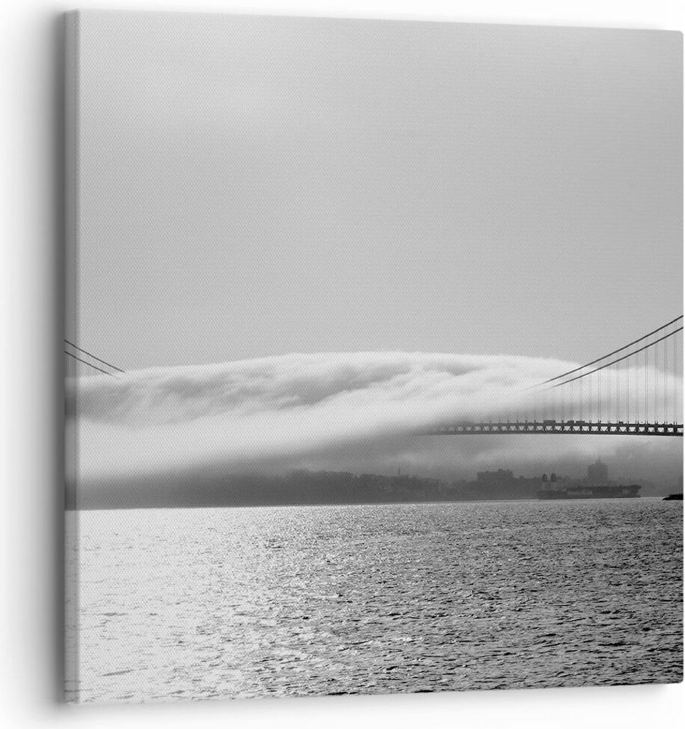 Bild auf Leinwand - Leinwandbild - Usa goldenes tor brücke - 30x30cm - Wand Bild - Wanddeko - Leinwanddruck - Bilder - Kunstdruck - Wanddekoration...