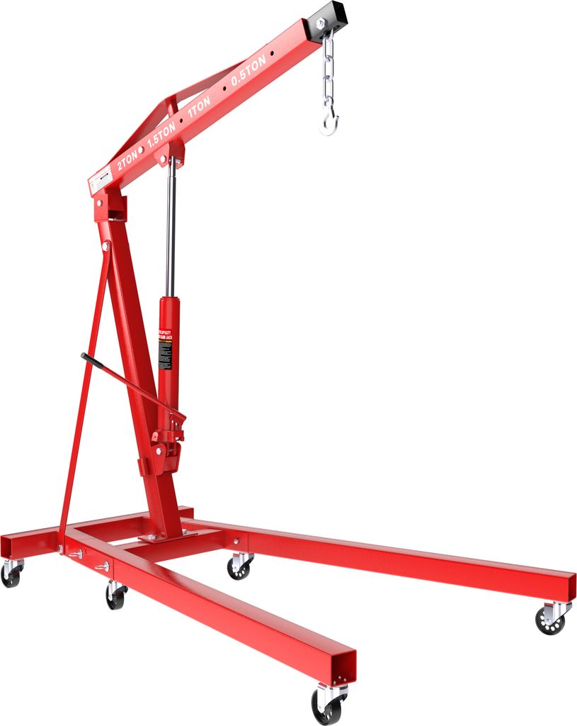 Motorheber Werkstattkran Getriebeheber Hebekran Ladekran klappbar Doppelpumpe 2000 kg Motorkran Schwerlastkran