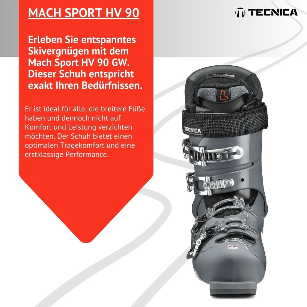 Skischuhe Skistiefel Skiboots - Tecnica Mach Sport HV 90 GW - Flex 90 - Gripwalk - Skischuh Ski Boots für Fortgeschrittene und gute Fahrer - All M...