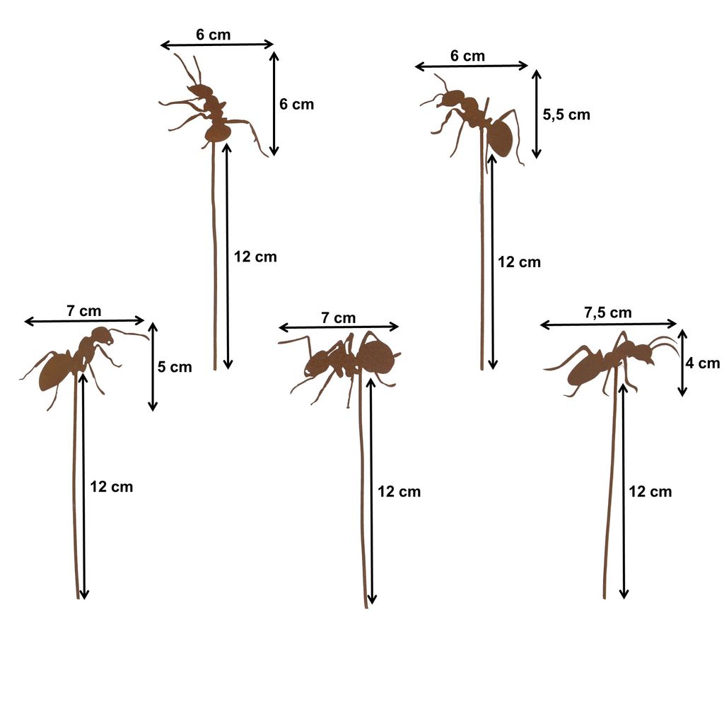 UNUS Gartenstecker Set Rost-Fische & Seepferdchen – 5-teilige Metall-Deko Für Garten, Terrasse & Balkon