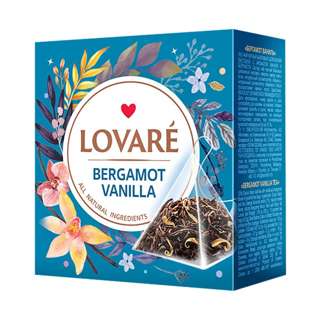 LOVARÉ Bergamotte Vanille 30g (15 Pyramiden, schwarzer Tee)