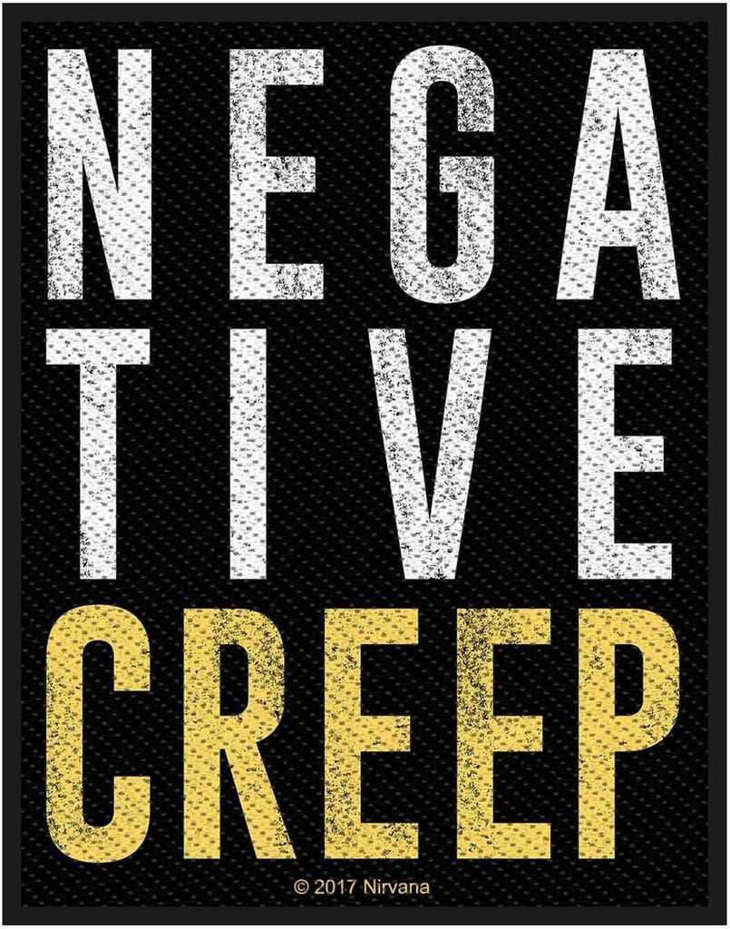 Nirvana - Patch "Negative Creep", gewebter Stoff RO7975 (Einheitsgröße) (Schwarz/Weiß/Gelb)