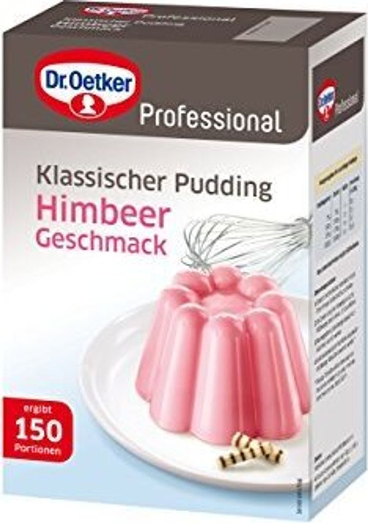 Dr Oetker Professional Klassischer Pudding mit Himbeer Produktbild 