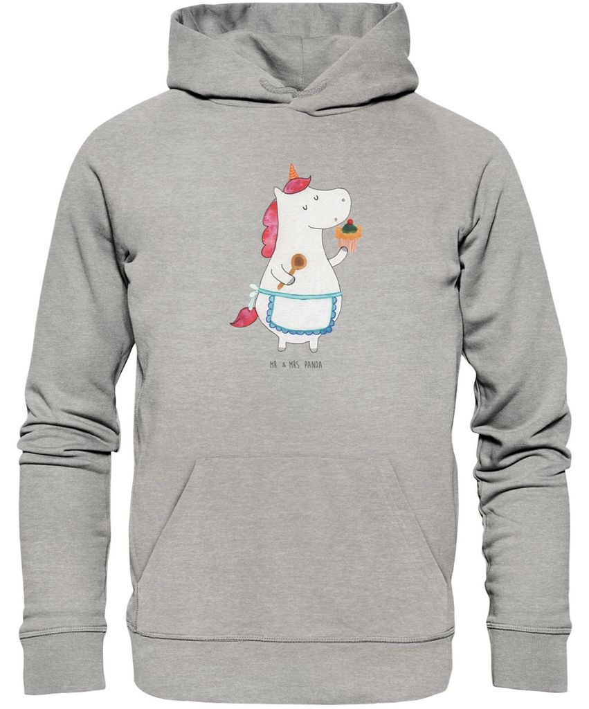 Mr. & Mrs. Panda Sweathoodie Einhorn Küche Größe M - Heather Grey - Geschenk, Kuchen, Torte, Muffin, Sweatshirt, Pulli, Einhörner, Koch, Statem...