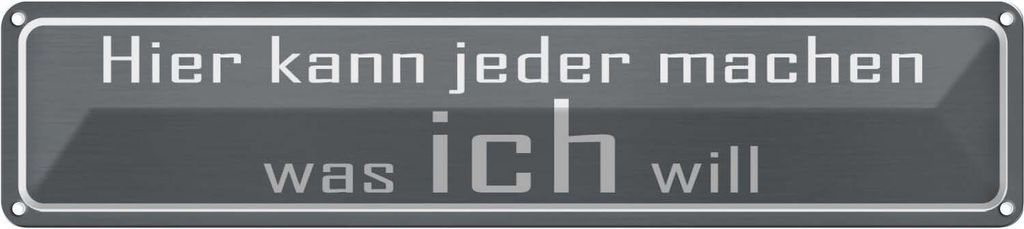 vianmo Blechschild 10x46 cm hier jeder macht was ich will Spruch Zitat
