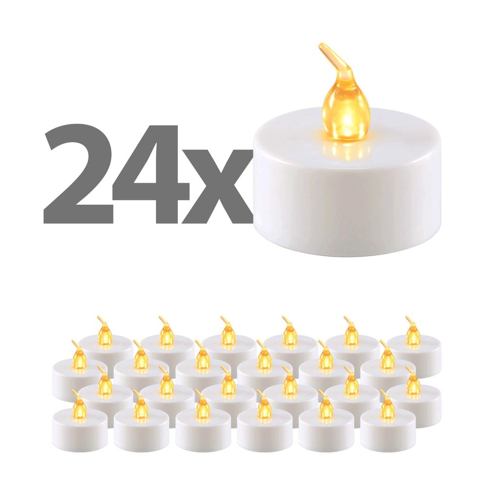 MasterLED LED-Teelichter 24er Set 4 cm 2000 K Flammeneffekt Produktbild 