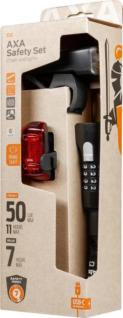 Kit éclairage vélo LED Axa Absolute C5-90 et DWN 50 à batterie USB