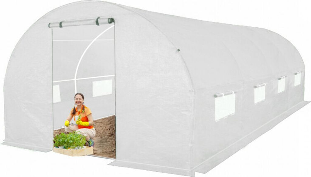 4iQ Gewächshaus Folientunnel 3x6m Weiß