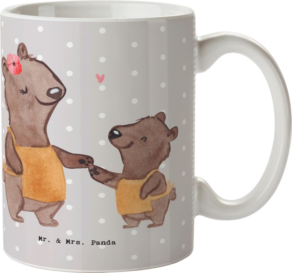 Mr. & Mrs. Panda Tasse Arbeitserzieherin Herz - Grau Produktbild 