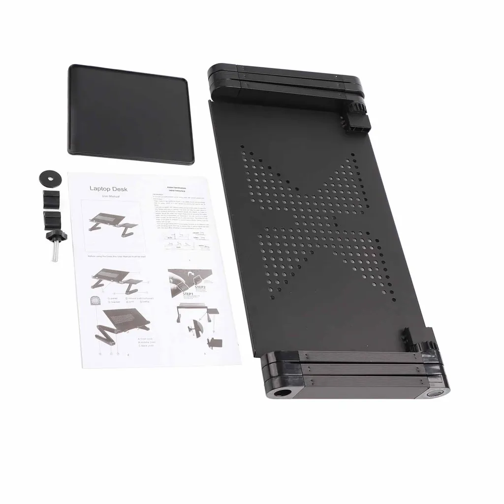 Support PC portable avec ventilateur USB et plateau inclinable stable