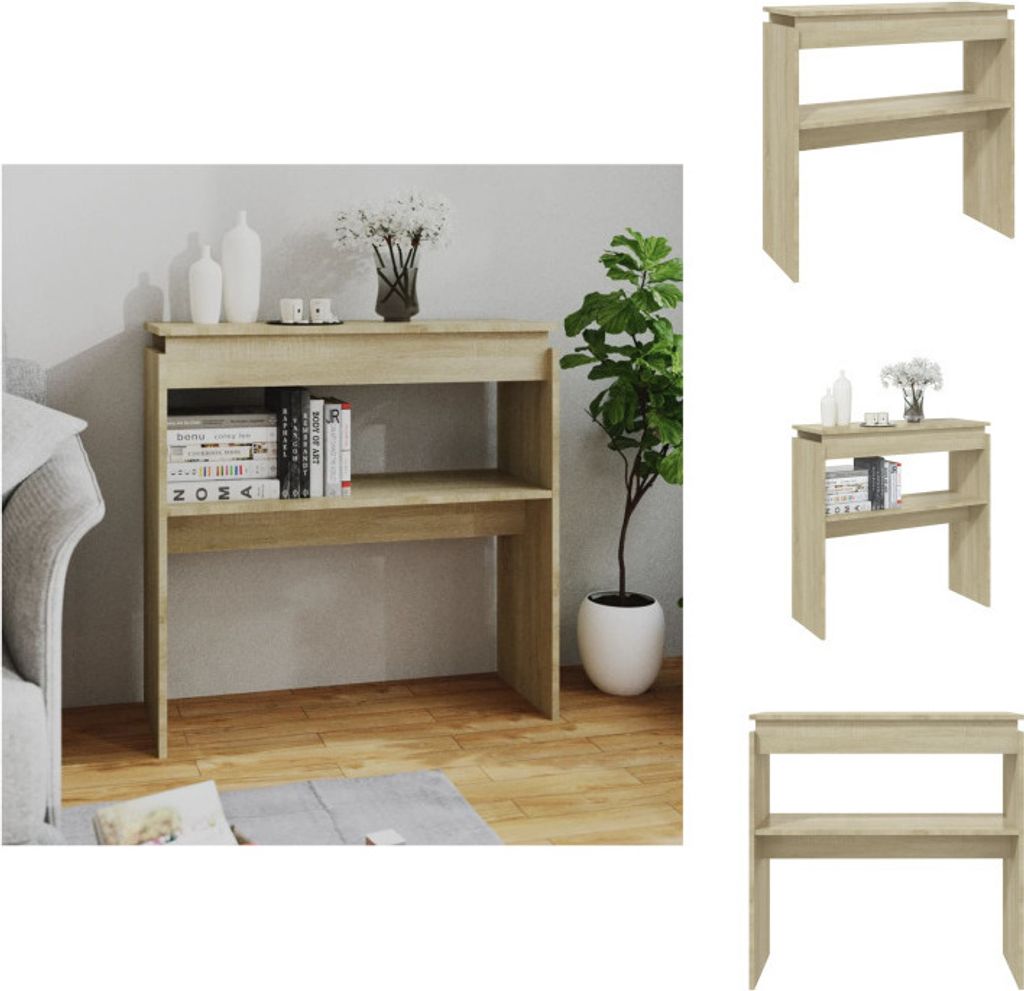 vidaXL Konsolentisch Sonoma-Eiche 80x30x80 cm Holzwerkstoff - Beistelltische