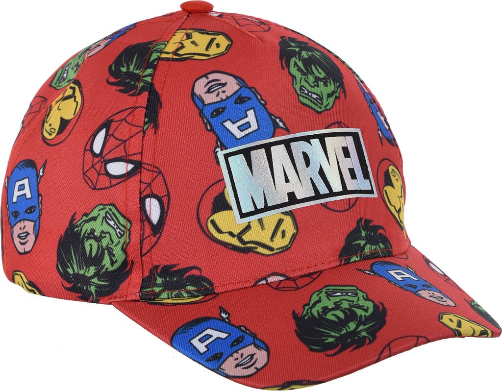 Avengers Kinder Kappe Jungen Baseball-Cap Mütze Sommer-Hut, Farbe:Rot, Größe:52