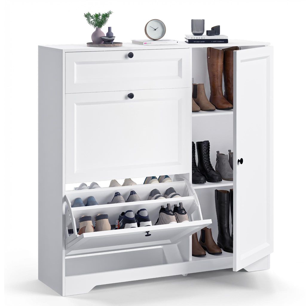 BEALIFE Schuhschrank 100x30x102 cm mit 2 Kippfächern, Produktbild 