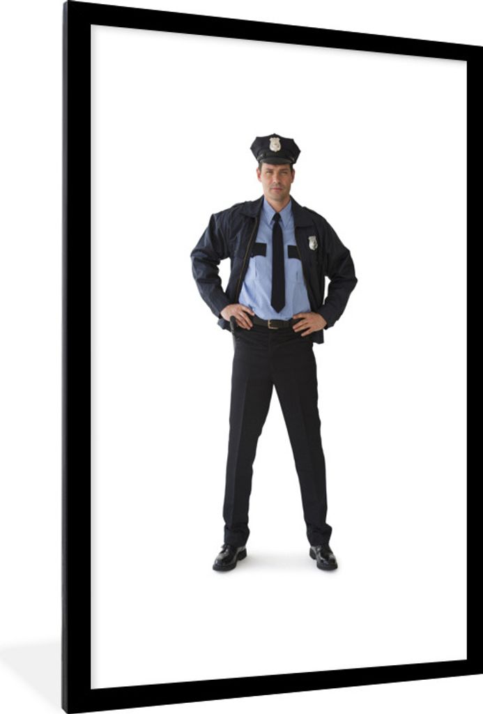 MuchoWow Gerahmtes Poster Porträt eines Polizisten 60x90 cm - Poster mit Schwarzem Bilderrahmen Wandposter Rahmen Foto Bilder - Dekoration - Wan...