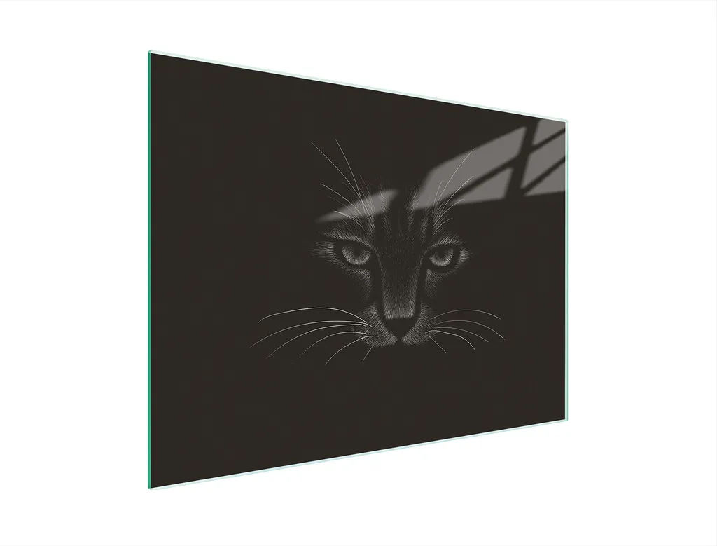 Copripiano in Vetro 30x22 cm Gatto Nero | Tagliere Universale Cucina