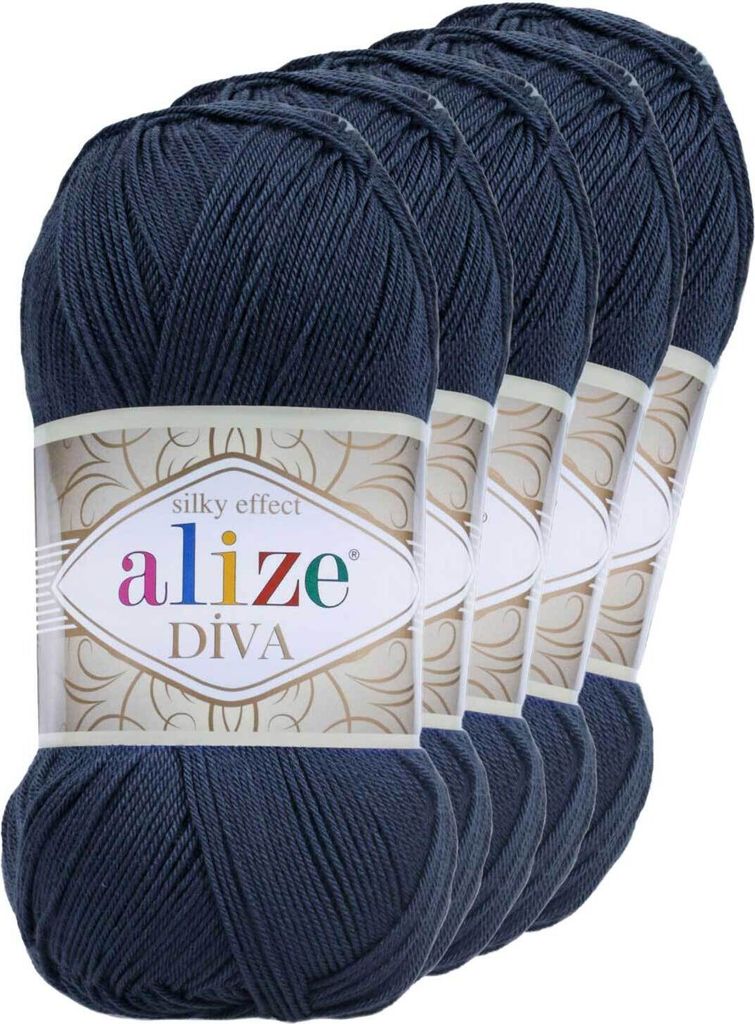 5 x 100g Strickgarn ALIZE DIVA - Häkelgarn Wolle Sommer Stricken Häkeln