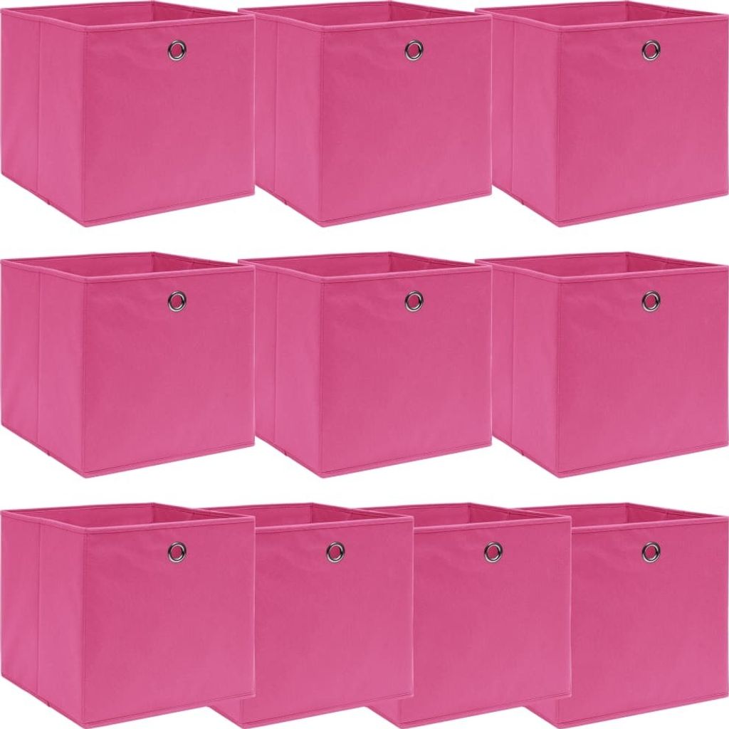 Aufbewahrungsboxen 10 Stk. Rosa 32x32x32 cm Stoff