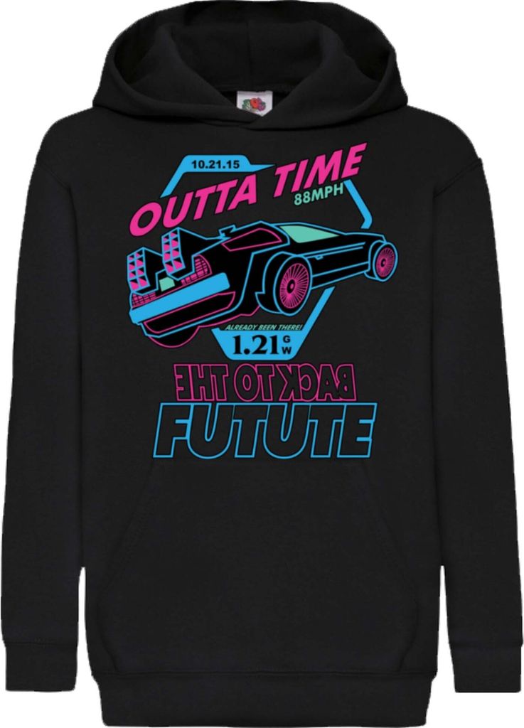 Kinder Kapuzenpullover Back To The Future, 7-8 Jahr - 128 / Schwarz