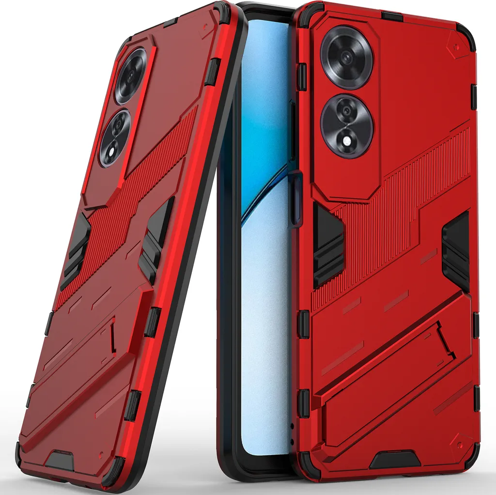 Custodia A Portafoglio Per Oppo A60 5G | Rossa | Pelle PU Con Chiusura Magnetica E Supporto | Cover Flip - 3
