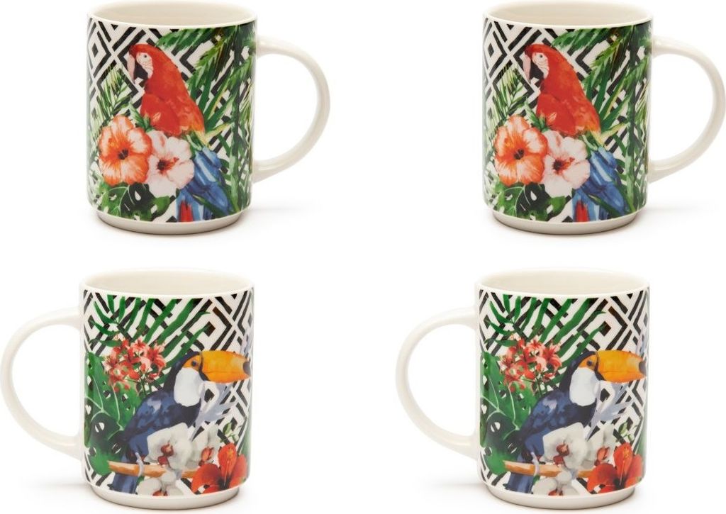 Excelsa Set mit 4 mug Tropical Chic Porzellan 30 cl Bunt
