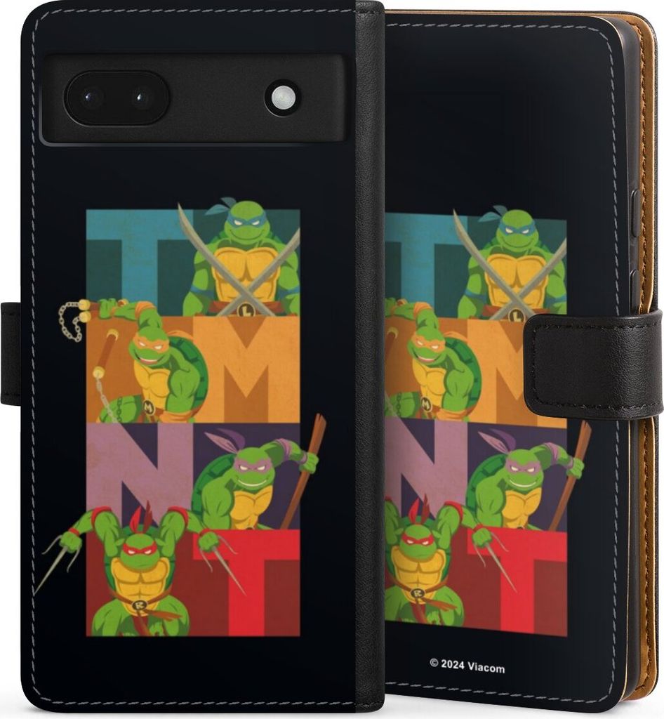 DeinDesign Klapphülle für Google Pixel 6a Handytasche Lederhülle Tasche Fanartikel Offizielles Lizenzprodukt Teenage Mutant Ninja Turtles