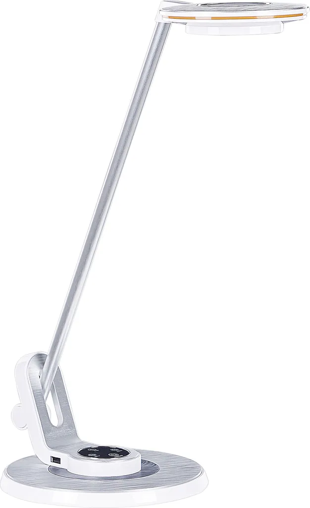 Lampe de bureau LED Tactile Blanche Métal Port USB et Abat-jour Mobile