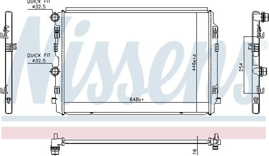 Radiateur moteur en aluminium NISSENS 606911 de haute précision