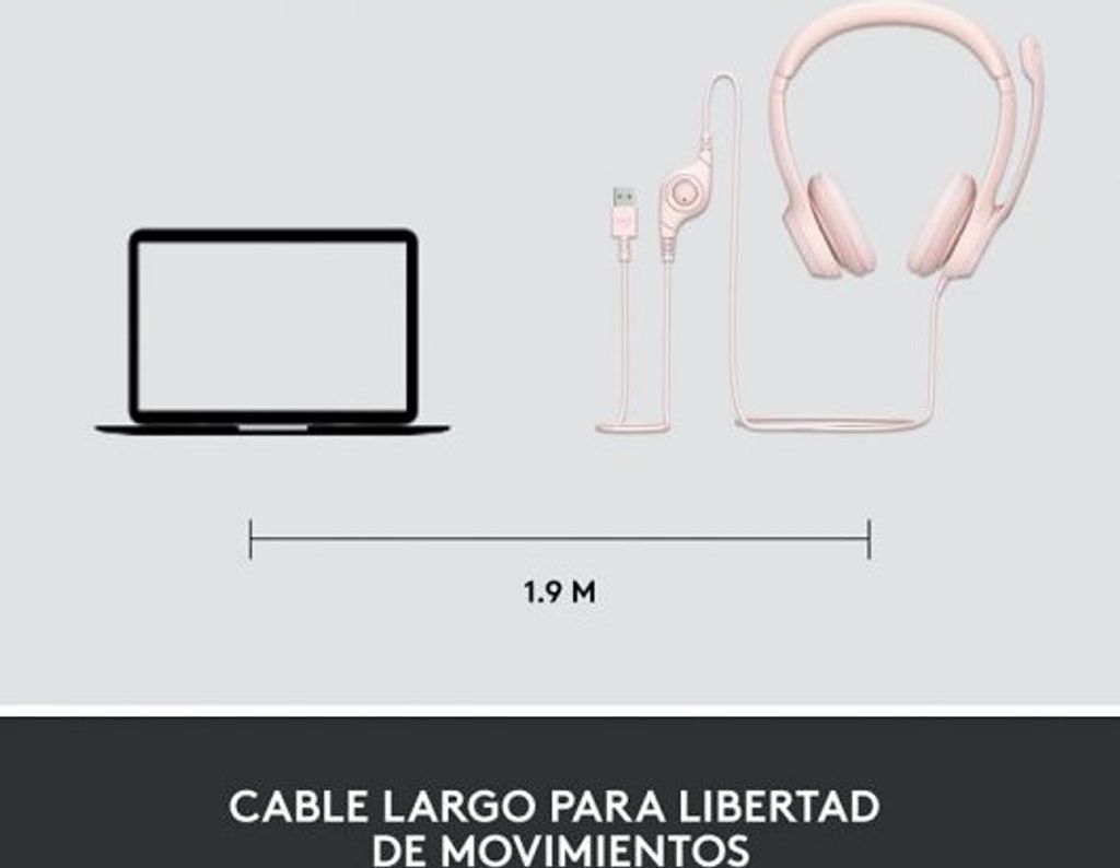 Logitech H390 USB-Headset rosa Produktbild 14