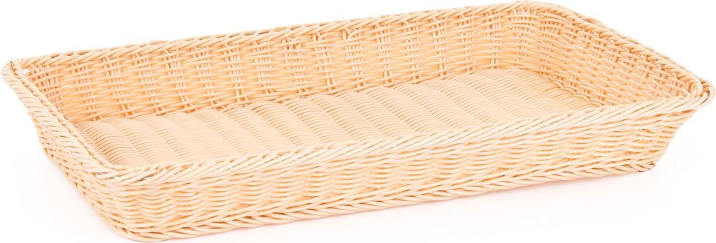 TECHNICA Brotkorb aus Polyrattan – Korb 530x325x65 mm – Korb geflochten Ideal für Buffet & Gastronomie – Spülmaschinengeeignet – Aufbewah...