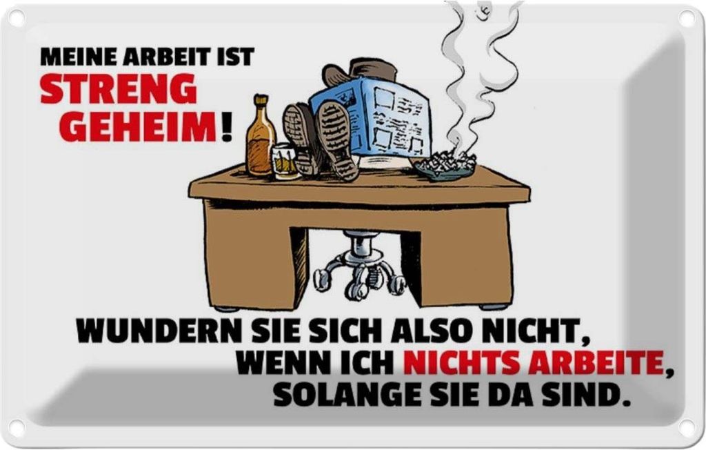 vianmo Blechschild 20x30 cm Meine Arbeit ist streng geheim Beruf