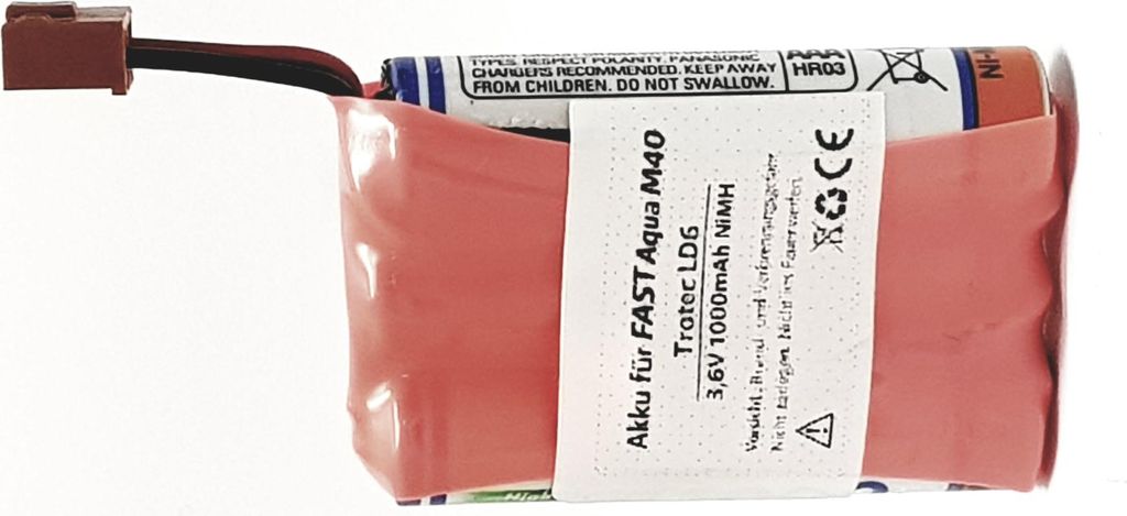 Original Akku für FAST Aqua M40 – Trotec LD6 – NiMH 3,6V 1000mAh (Panasonic-Zellen)