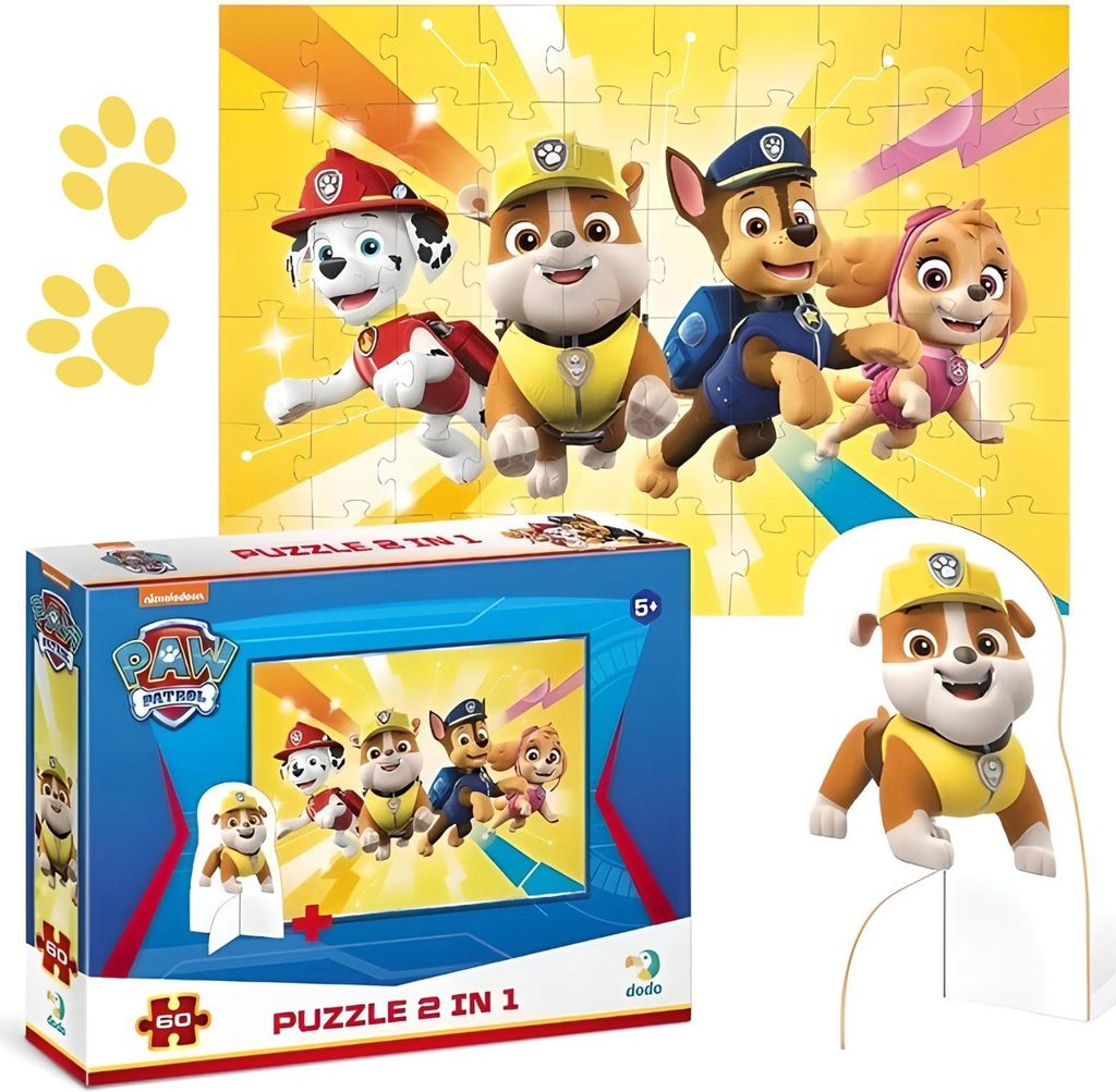 Paw Patrol Puzzle Mit Figur 60 Teile Buntes Puzzle Für Kleinkinder