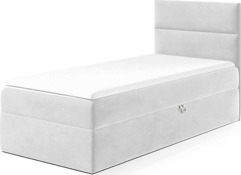 MEBLINI Kinderbett mit Bettkasten - Gepolstert Einzelbett mit Matratze - Polsterbett mit Stauraum - Bett mit Kopfteil - Stauraumbett - MINO 1 - 100...